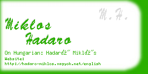 miklos hadaro business card